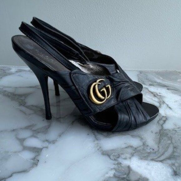 GUCCI sling back sandal heels - SZ 38 / 8 - Picture 4 of 7